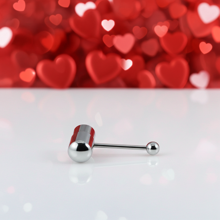 14G Surgical Steel Tongue Ring - Vibrating Design