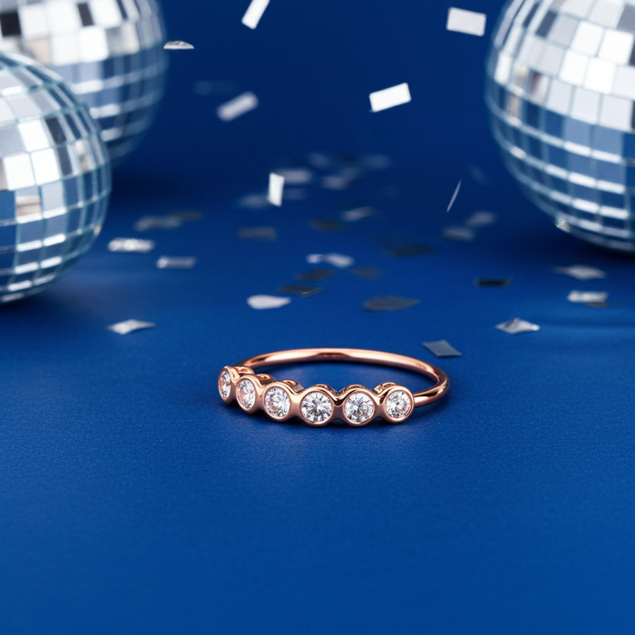 20G Surgical Steel Bendable Nose Hoop - 5 Round CZ Gems