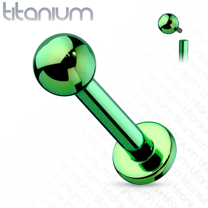 16G Titanium Labret Stud - PVD Multicolored Coating