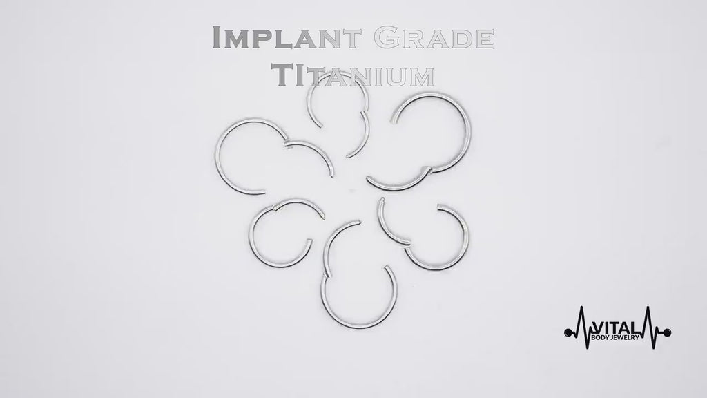 20G 18G 16G Titanium Clicker Hinged Segment Nose Ring Septum Daith Hoop