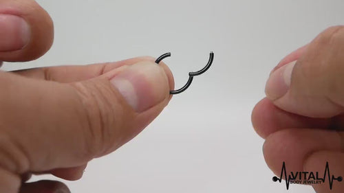 20G 18G 16G Black Titanium Clicker Hinged Segment Nose Ring Septum Daith Hoop