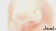 20G L Shape Nose Ring with Heart Stud - Surgical Steel, in Silver, Gold, Rose Gold, Rainbow and Black Color