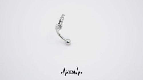 16G Bat Eyebrow Ring - Surgical Steel barbell, Daith Earring, Daith Piercing, Rook Earring, Rook Piercing, Curved Barbell 8mm