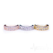 20G annealed steel bendable hoop ring with 30 cubic zirconia gems for cartilage, eyebrow, or nose piercings