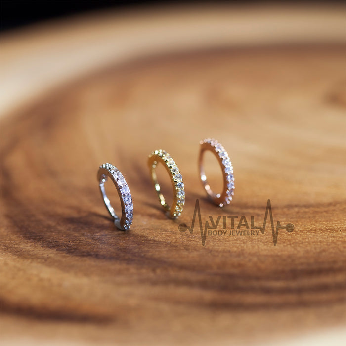 15 Gem, 20G Bendable Hoop Rings for Ear Cartilage, Eyebrow, Nose and More - Vital Body Jewelry - vitalbodyjewelry