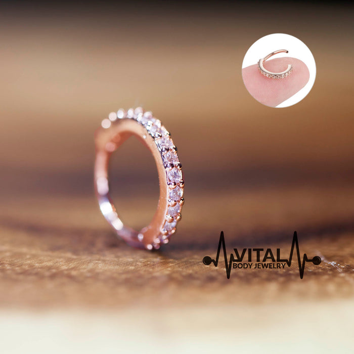 15 Gem, 20G Bendable Hoop Rings for Ear Cartilage, Eyebrow, Nose and More - Vital Body Jewelry - vitalbodyjewelry