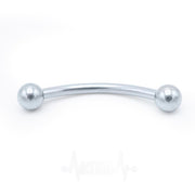 16G surgical steel curved eyebrow ring with 3mm ball ends, featuring an externally threaded design for easy insertion and comfort.