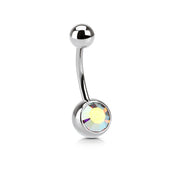 14G surgical steel navel belly ring with customizable 5mm and 8mm ball sizes, designed for comfort and easy insertion.
