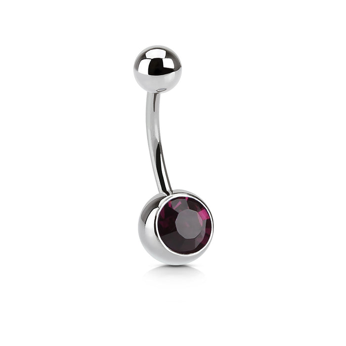 Navel Belly Button Ring, Surgical Steel - 14G, Externally Threaded, Vital Body Jewelry