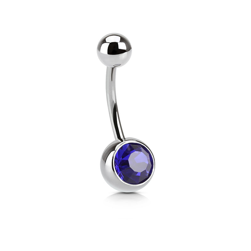 14G surgical steel navel belly ring with customizable 5mm and 8mm ball sizes for a personalized touch
