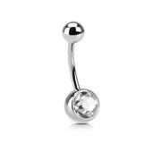 14G surgical steel navel belly ring with customizable 5mm and 8mm ball sizes for a personalized look and secure fit