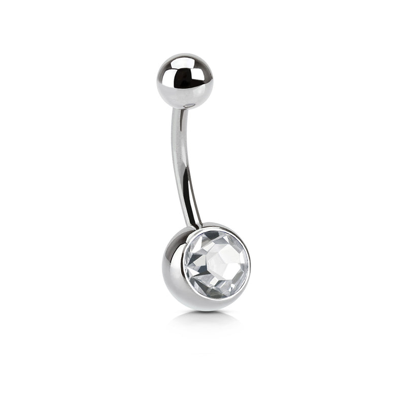 14G surgical steel navel belly ring with customizable 5mm and 8mm ball sizes for a personalized look and secure fit