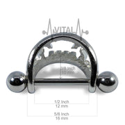 14G surgical steel nipple shields with unique vampire fang design, perfect for adding a bold statement to any outfit.
