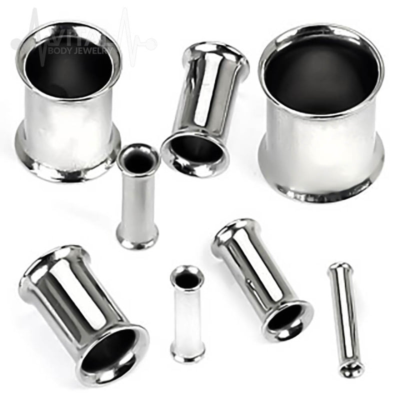 10GA surgical steel double flared eyelets with lightweight design, ideal for sensitive piercings, featuring a minimalist style and comfortable wear.