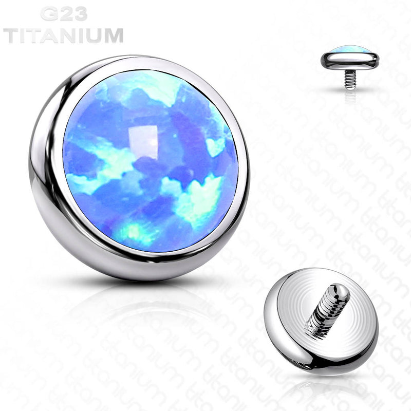 14G implant grade titanium micro dermal with opal design, featuring a 4mm top for a secure and minimalist look