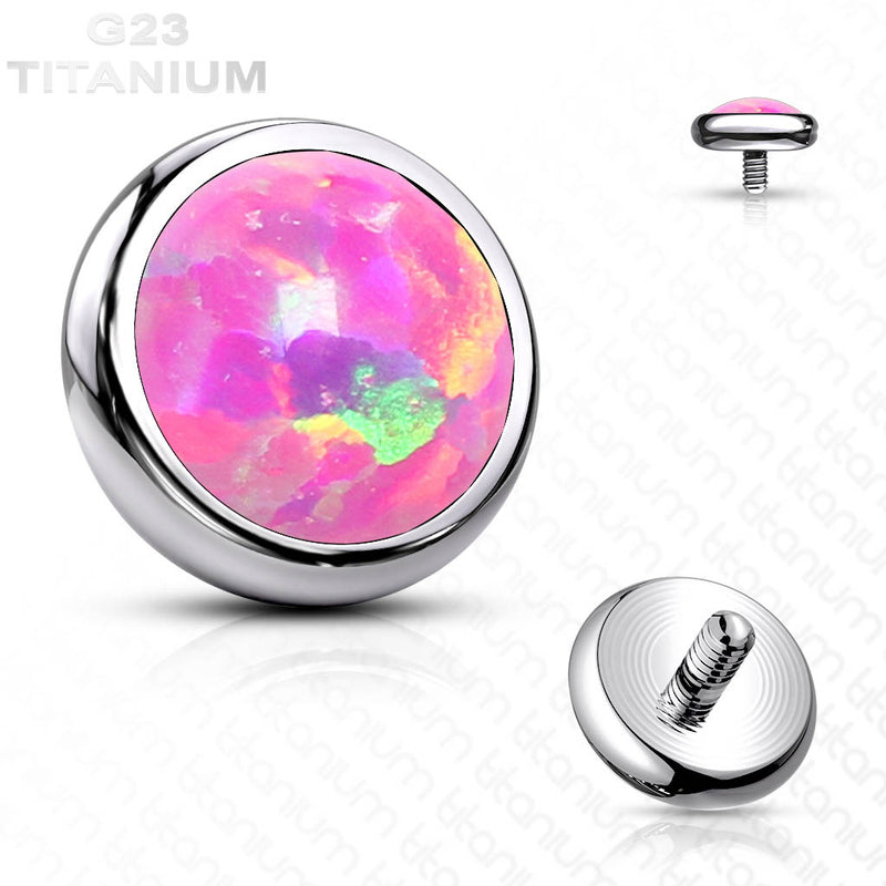 14G implant grade titanium micro dermal with opal design, featuring a 4mm gem for a radiant and stylish look.