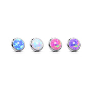 14G titanium micro dermal with opal design, featuring a 4mm dermal top and internally threaded for comfortable wear.