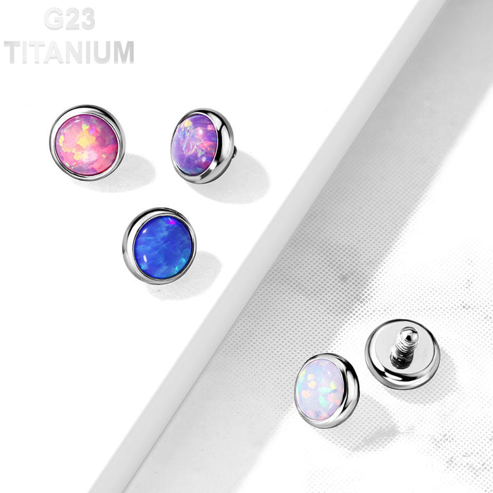 14G Titanium Opal Micro Dermal - Internally Threaded Top - Vital Body Jewelry