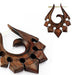 Wood: Pair of Organic Hand Carved Sono Wood Tribal Ornament Stirrup Hanger Earring (Vital Body Jewelry) - vitalbodyjewelry