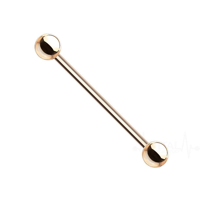 14G Industrial Scaffold Barbell, PVD Coated Surgical Steel, 5mm Ball Ends, Externally Threaded • Vital Body Jewelry
