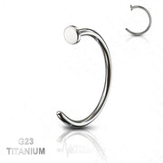 18G titanium adjustable open hoop nose ring with smooth polished surface for comfortable wear and customizable fit