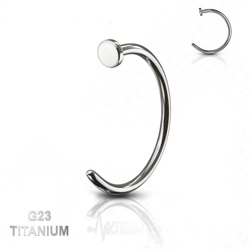 18G titanium adjustable open hoop nose ring with smooth polished surface for comfortable wear and customizable fit