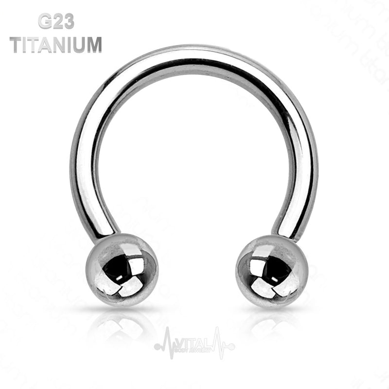 14G titanium septum ring with internally threaded design and smooth finish, available in multiple diameters for comfortable wear.