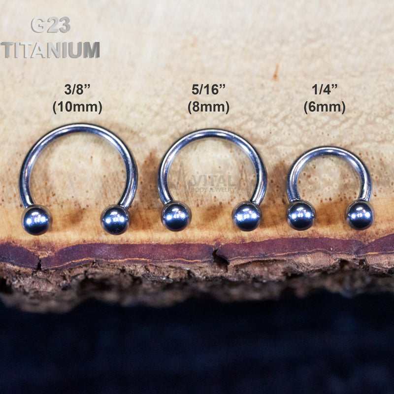 16G titanium septum ring with internally threaded design and 3mm ball end for comfort and easy insertion
