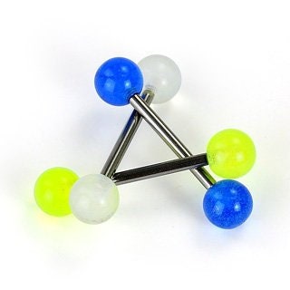 14G titanium tongue nipple barbell with glow-in-the-dark balls for standout style and comfort