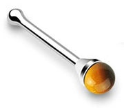 20G sterling silver nose bone stud with semi-precious stone options including turquoise, tiger eye, and jade for a unique style.
