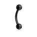 Surgical Steel • Black, Eyebrow Ring, Curved Barbell, 14G, Balls Ends, PVD Coated, Externally Threaded • Vital Body Jewelry