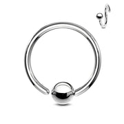 20G surgical steel captive bead ring with a fixed 3mm ball, designed for various piercings including cartilage and nostrils.
