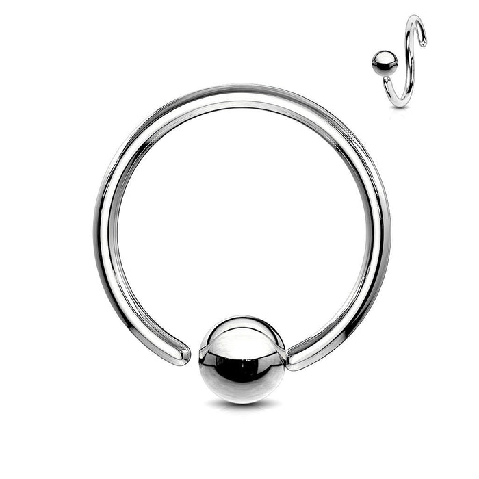 Surgical Steel • Captive Bead Ring, 18G & 20G, Annealed, Fixed Ball, Nose, Cartilage, Earlobe, Tragus, Rook, Conch, Piercing
