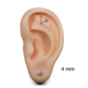 Stainless Steel • Pair of Fake Plugs 16G • Black PVD Coated, Steel Finish,  Screw Studs, Earrings, Cheaters, Vital Body Jewelry