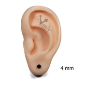 Stainless Steel • Pair of Fake Plugs 16G • Black PVD Coated, Steel Finish,  Screw Studs, Earrings, Cheaters, Vital Body Jewelry
