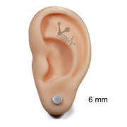 Stainless Steel • Pair of Fake Plugs 16G • Black PVD Coated, Steel Finish,  Screw Studs, Earrings, Cheaters, Vital Body Jewelry