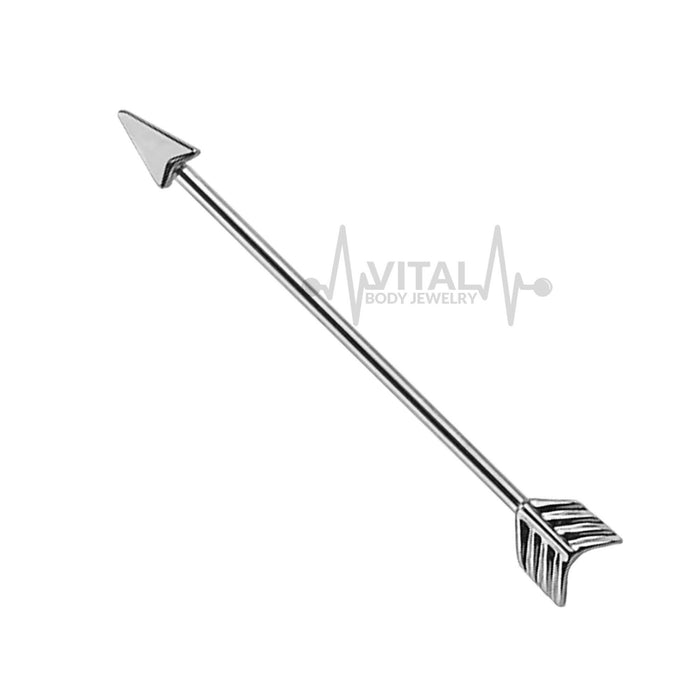 Surgical Steel • Industrial Scaffold Barbell, Arrow, 14G, PVD Coated, Eternally Threaded • Vital Body Jewelry