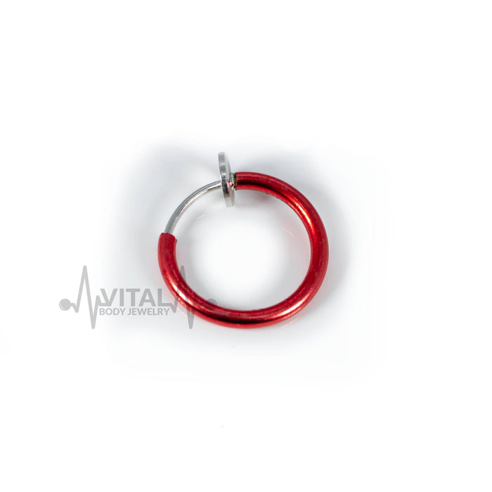 Fake Nose Ring, no piercing necessary, Spring Action Closure. Stainless Steel