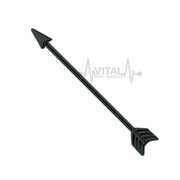 14G PVD coated surgical steel industrial barbell with arrow design, 1.5 inches long for unique piercings and easy maintenance.
