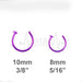 Surgical Steel Open Nose Rings, Adjustable, Easy To Fit Disk End, Comfortable, Half Hoop, 18G, PVD Coated