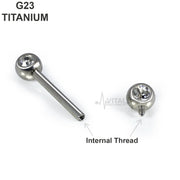 14G titanium nipple barbells with 5mm gem ends, featuring an internally threaded design for comfortable wear and enhanced healing.