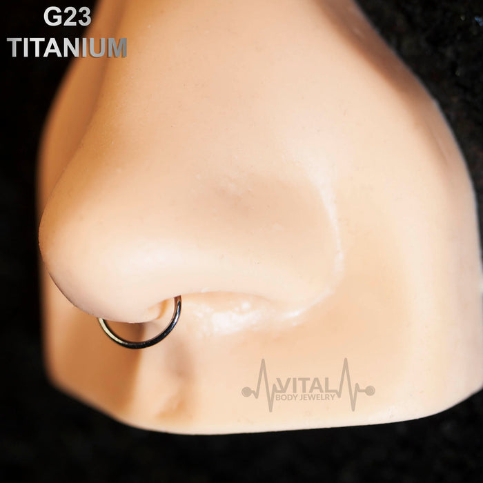 20G hypoallergenic G23 titanium septum ring with smooth finish for comfort and a versatile 3/8" diameter design
