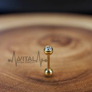 14G PVD coated surgical steel tongue ring with colorful ball end for vibrant style and comfortable wear