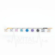 20G surgical steel L-bend nose stud with 3mm clear cubic zirconia gem for a secure and stylish fit