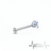 16G Threadless Push Pin Labret Stud, Cubic Zirconia Prong Set with a Shiny Clear Diamond Gem Active