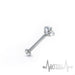 16G Threadless Push Pin Labret Stud, Cubic Zirconia Prong Set with a Shiny Clear Diamond Gem Active