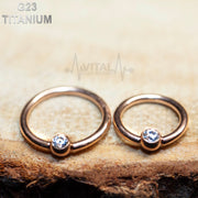 16G titanium nose ring with a 3mm gem ball for a stylish and comfortable fit, perfect for sensitive skin and healing piercings.