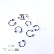 14G G23 Titanium Septum Ring, Horseshoe, Curved Barbell, Circular Bent Barbell, Spike Ends