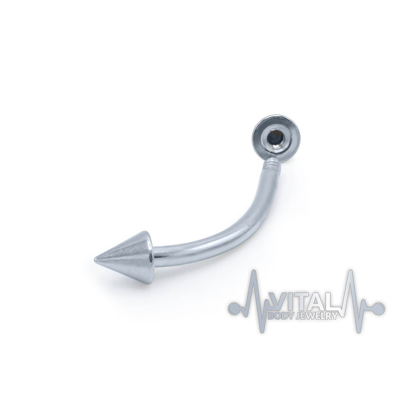 16G surgical steel eyebrow ring with spike ends and 3mm spikes, designed for comfortable everyday wear and easy insertion.