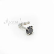20G L Shaped Nose Stud with Colorful Gems, 3mm Cubic Zirconia Clear Gem, Surgical Steel